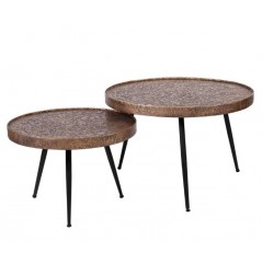 ZI Metallic Coffee Table Round Thin Antique Bronze